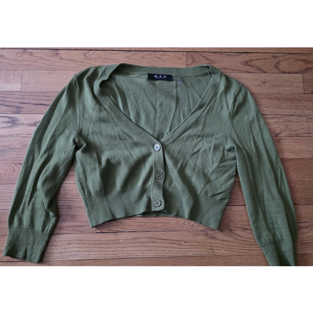 Modcloth Olive Green Cropped Cardigan Sweater
